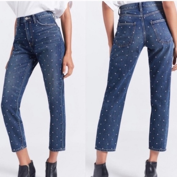 Current/Elliot Vintage Cropped Slim Studded Jeans - 23 - Picture 1 of 8